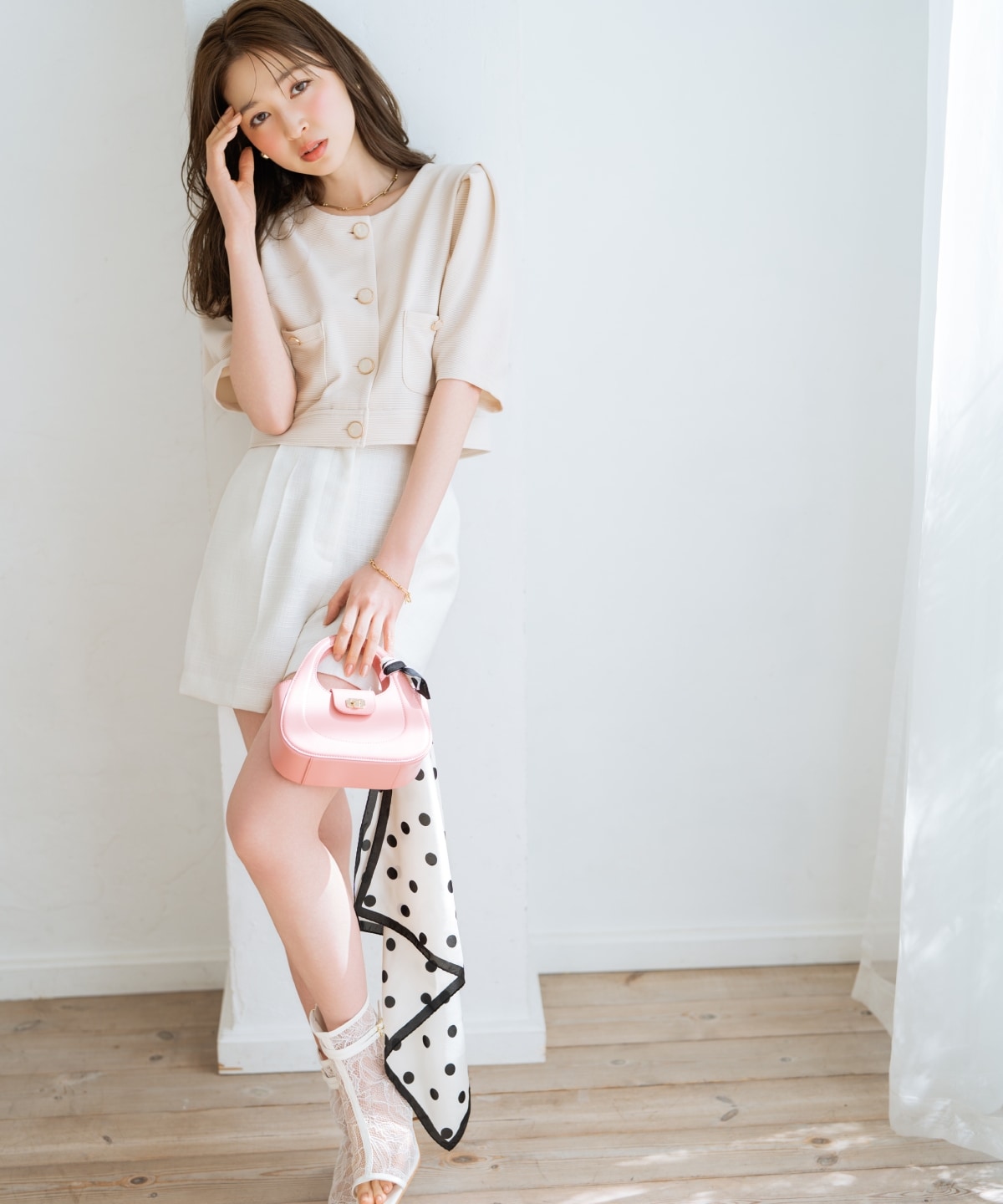 タックツイードショートパンツ