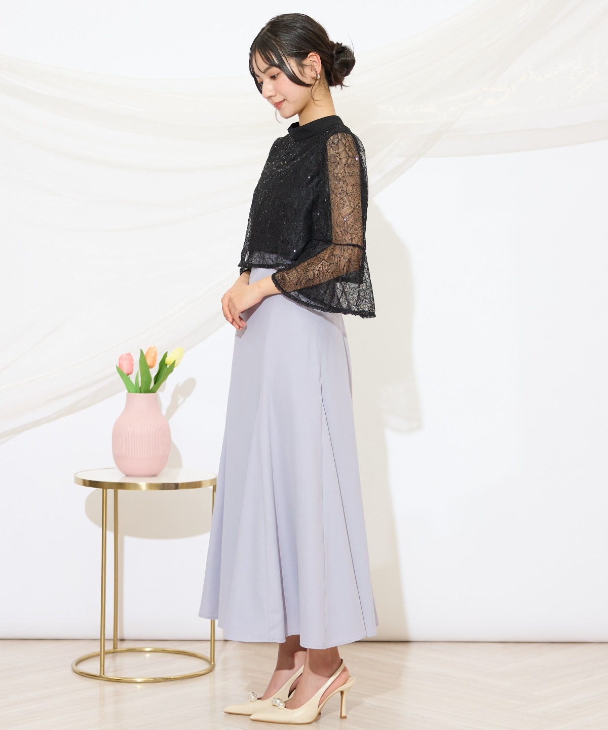 バックレースアップワンピース