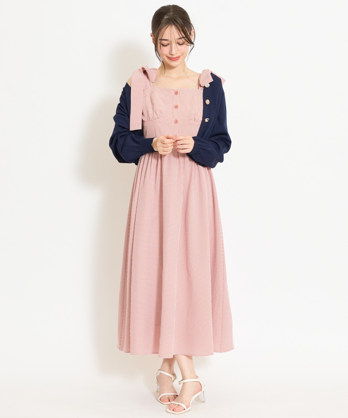 【4/24(fri)10時予約開始】リボンショルダーギャザーワンピース