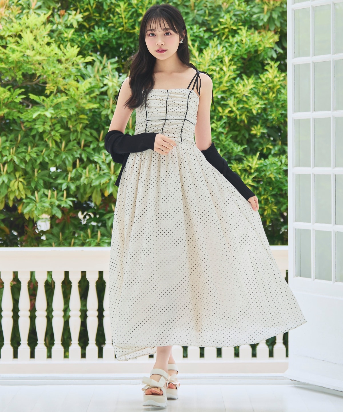 【7/16(thu)10時発売】リボンショルダーギャザーキャミワンピース