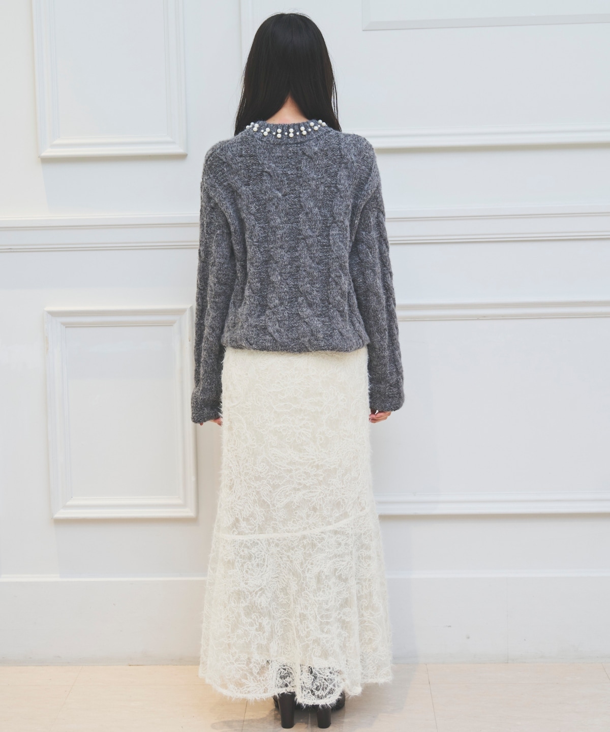 へアリーレースマーメイドスカート