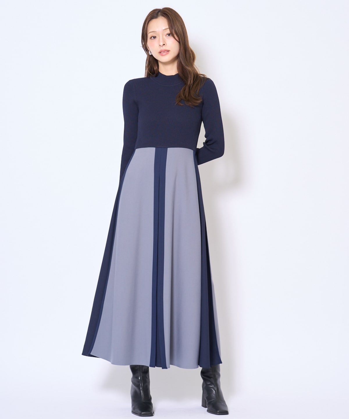 配色ドッキングワンピース