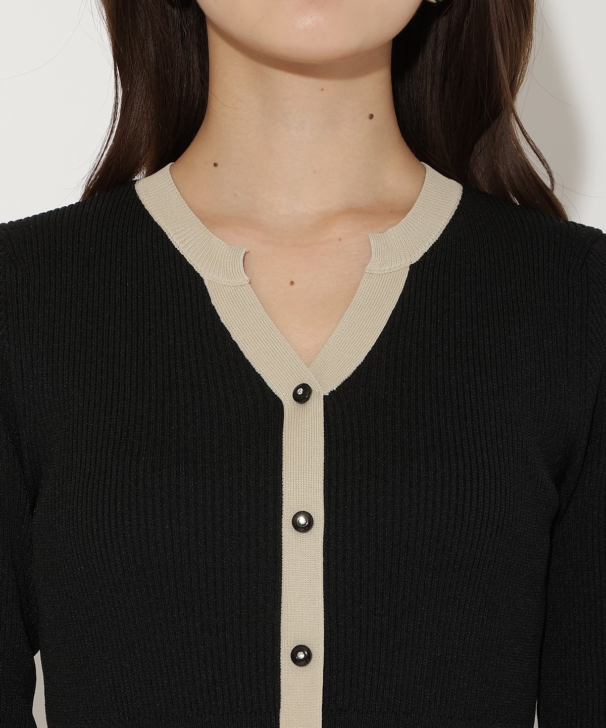 再入荷予約受付中】配色カーデ風ドッキングワンピース(F