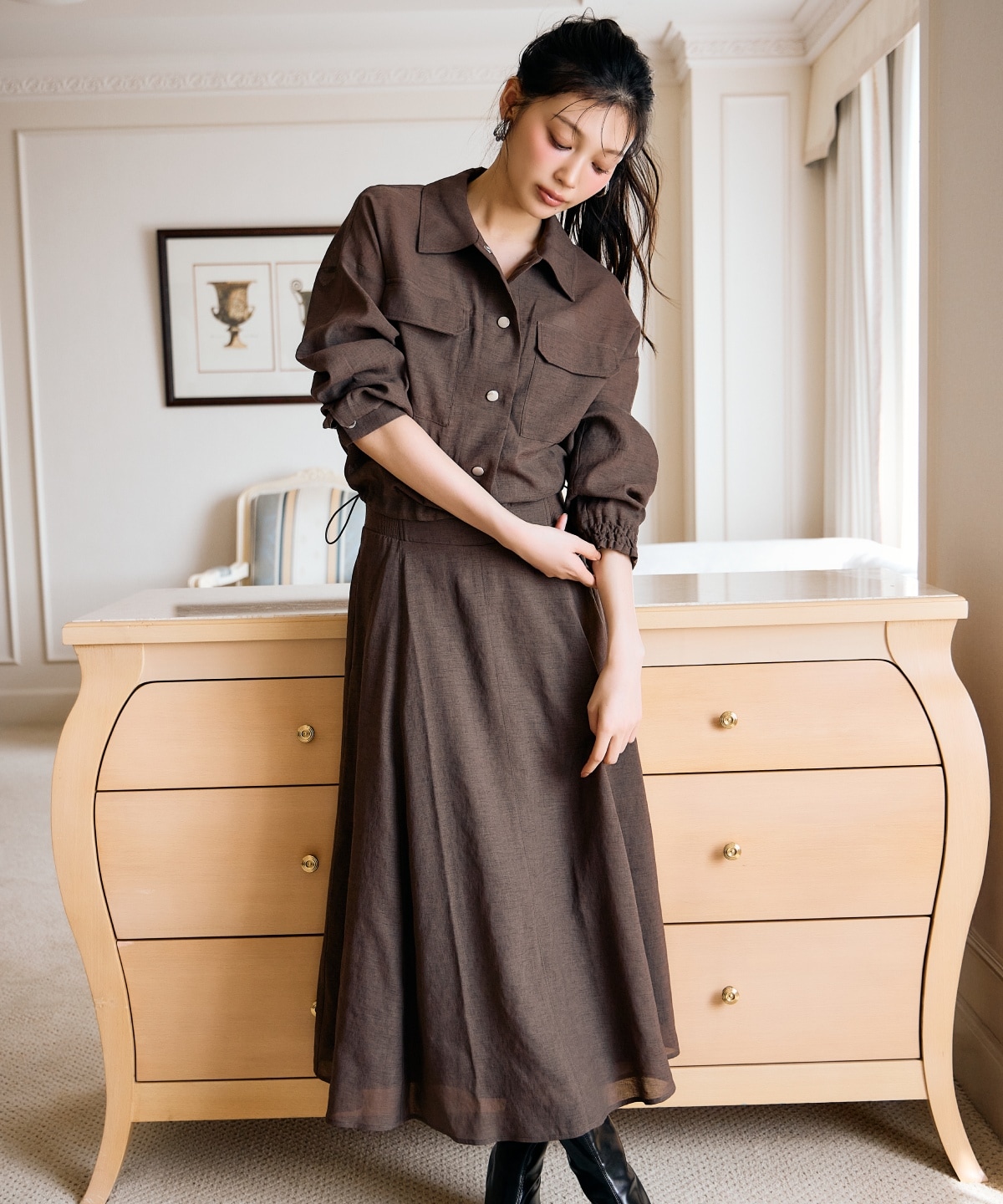 シアークロップドサファリジャケット