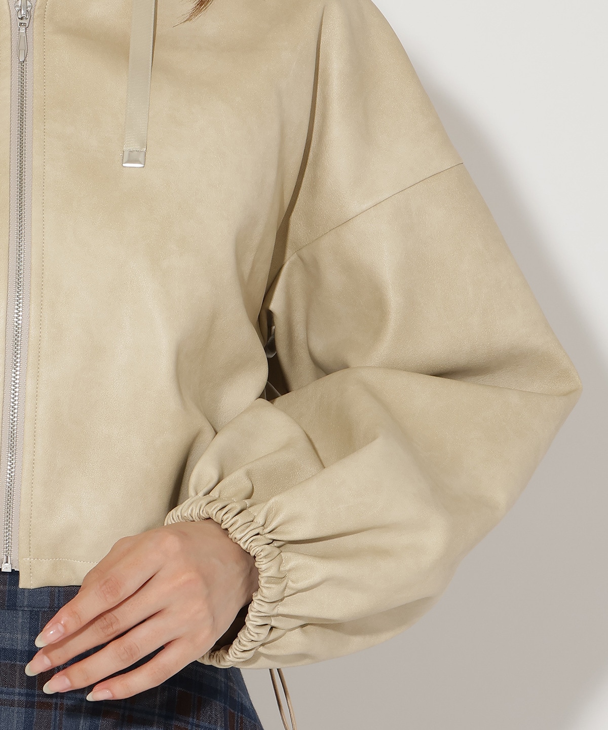 フェイクレザーブルゾン