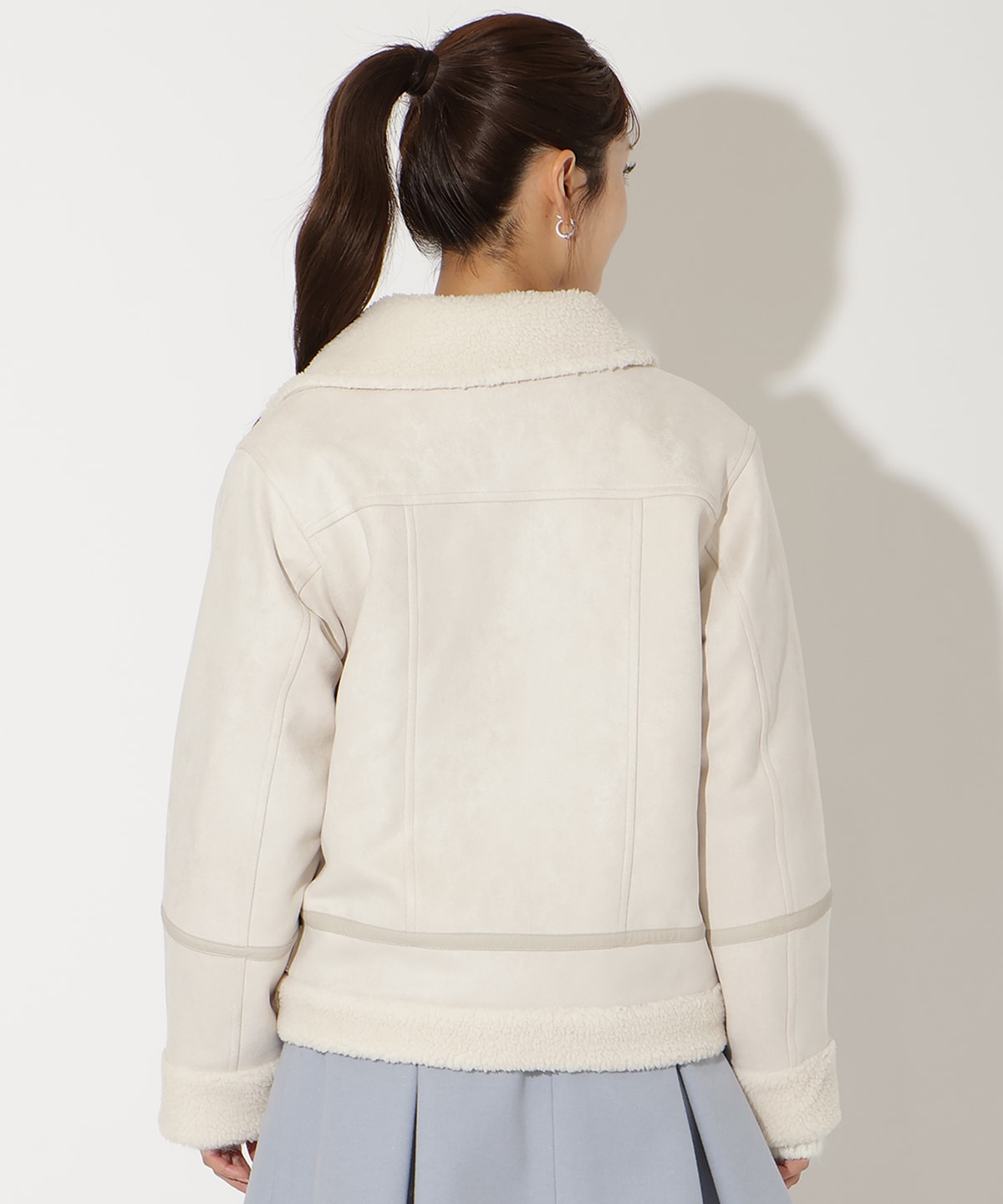 ムートンボアライダースブルゾン