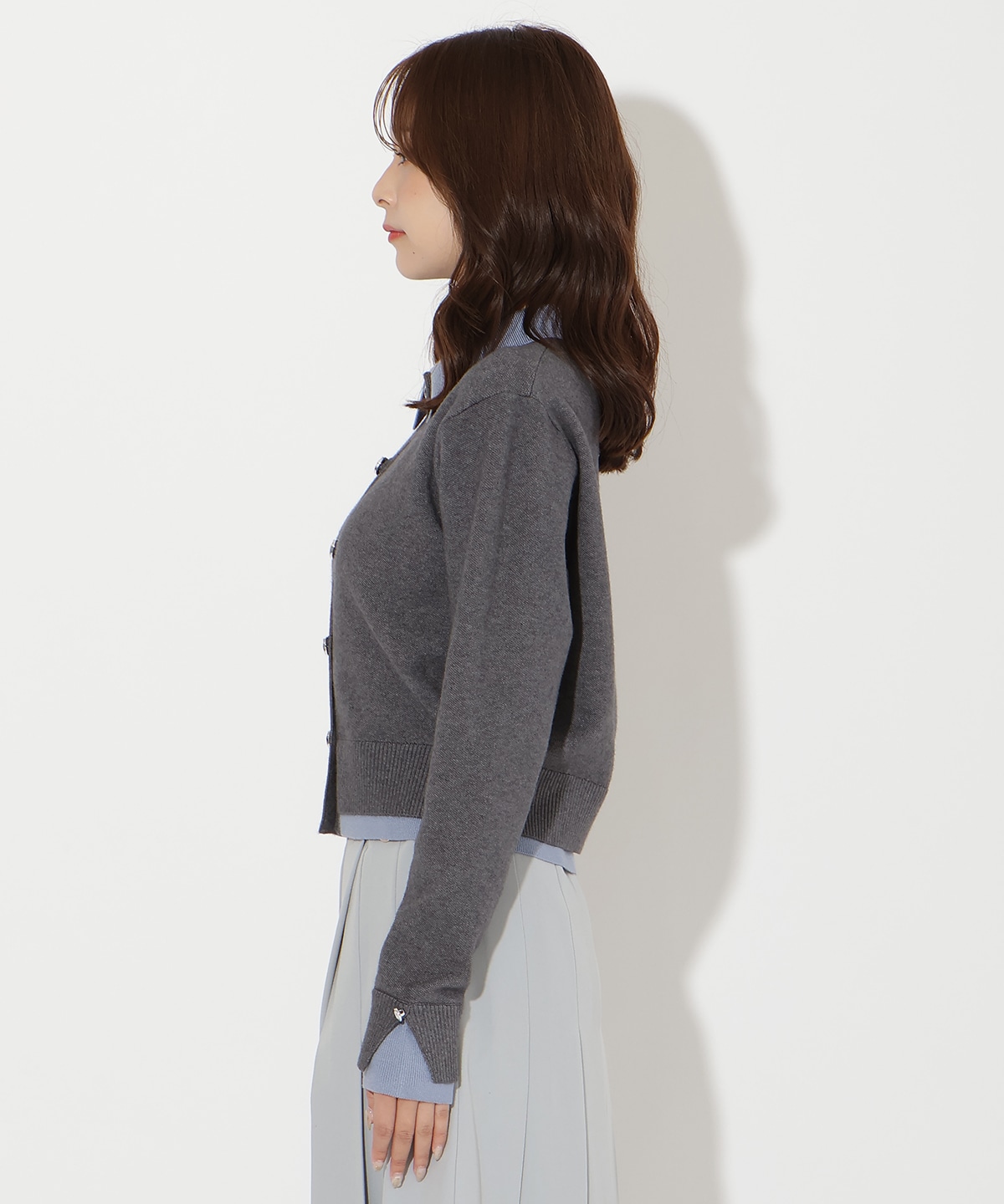 レイヤードライクニットカーデ