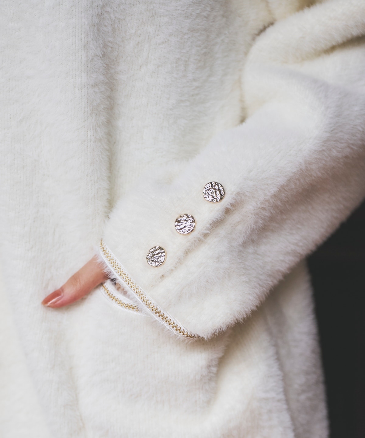 ダブルフェイスフェザーカーディガン