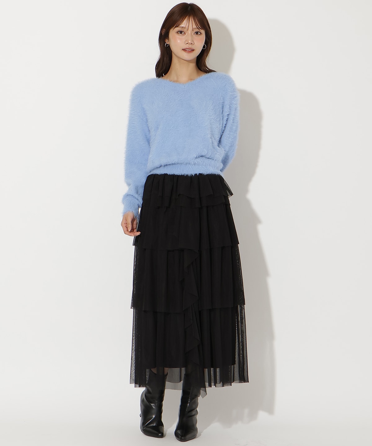 前後２WAYシャギーニットプルオーバー