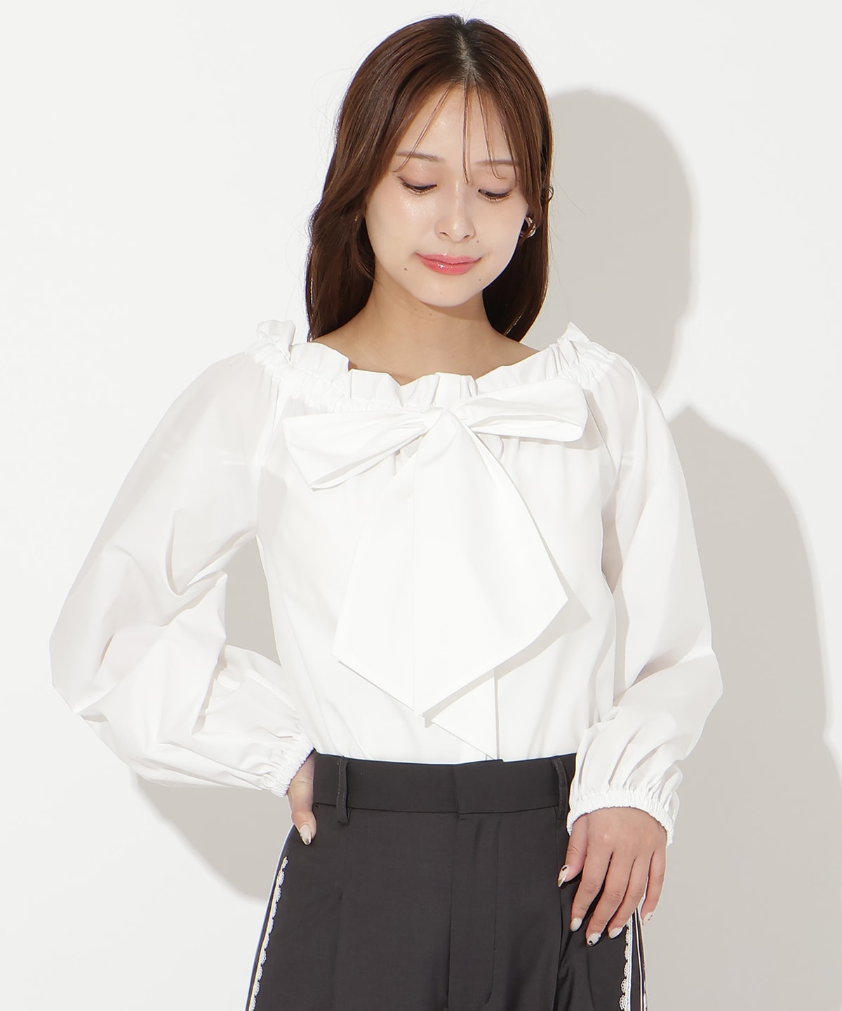 【先行予約受付中】ドロストボウタイ2WAYブラウス