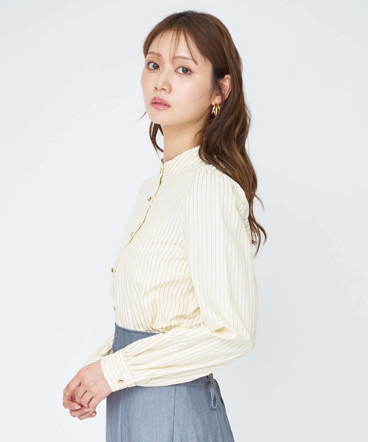 【先行予約受付中】バタフライリボンストライプブラウス