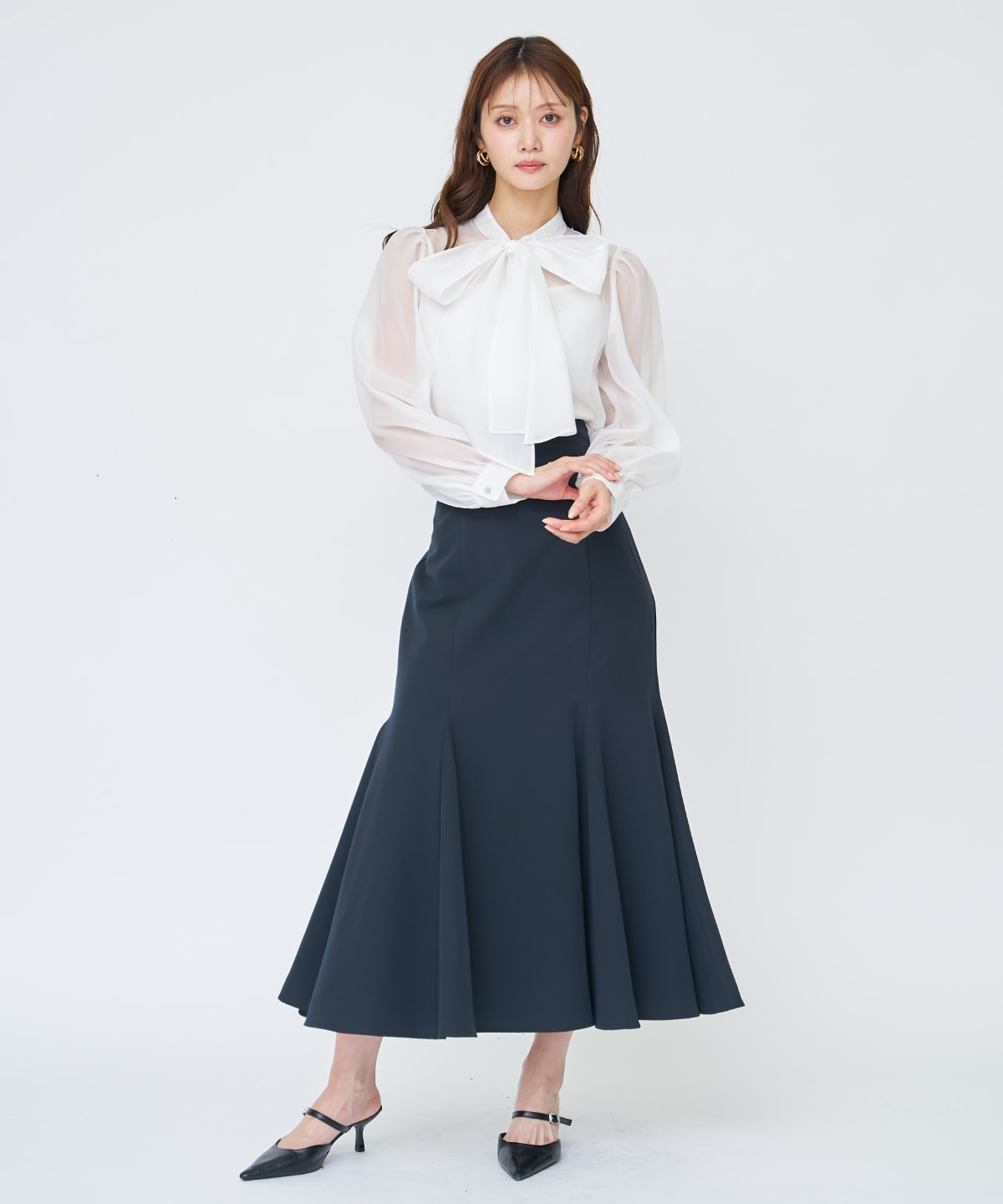 【先行予約受付中】シアーボウタイブラウス