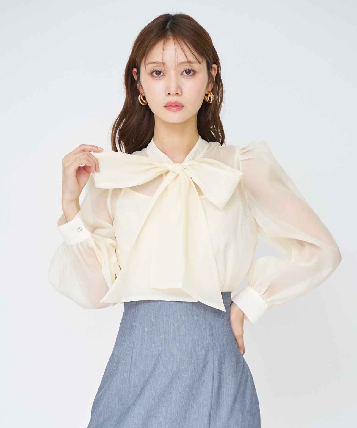【先行予約受付中】シアーボウタイブラウス