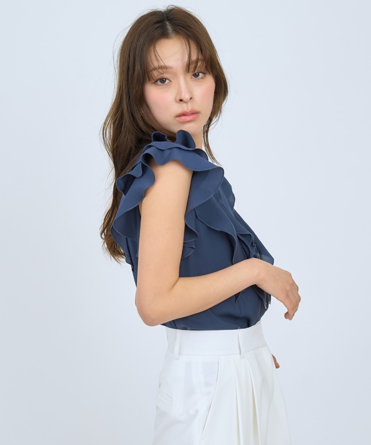 【先行予約受付中】フレンチスリーブラッフルブラウス