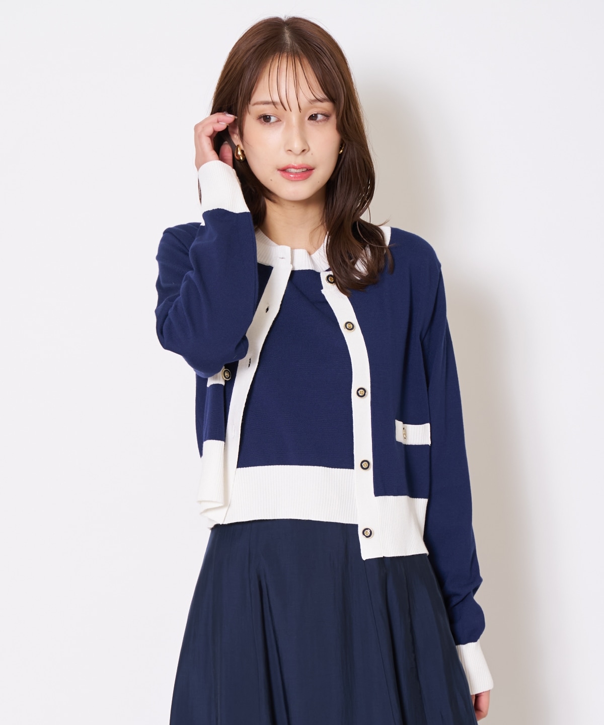 【先行予約受付中】バイカラーニットアンサンブル