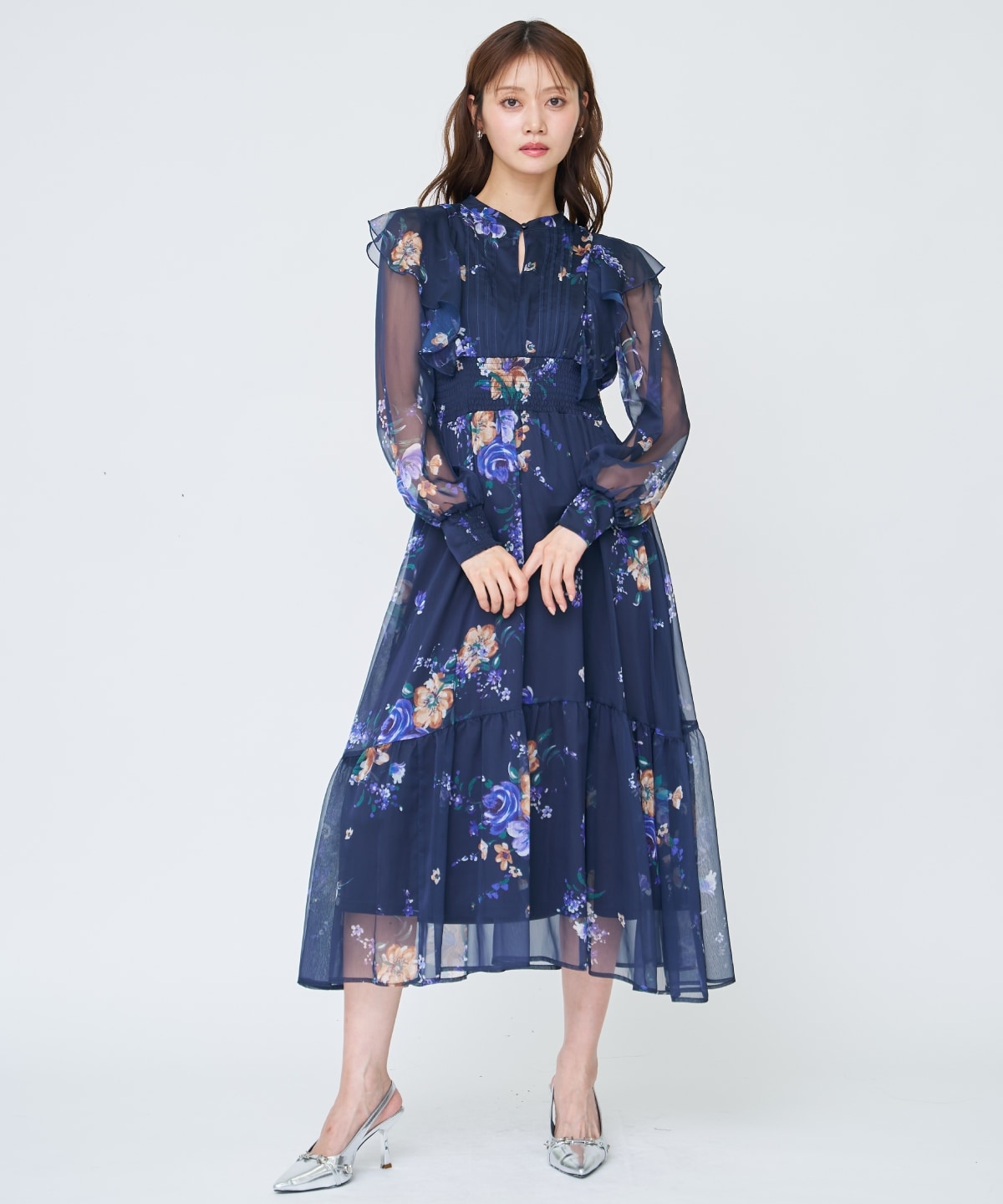 【先行予約受付中】フラワープリントタックワンピース