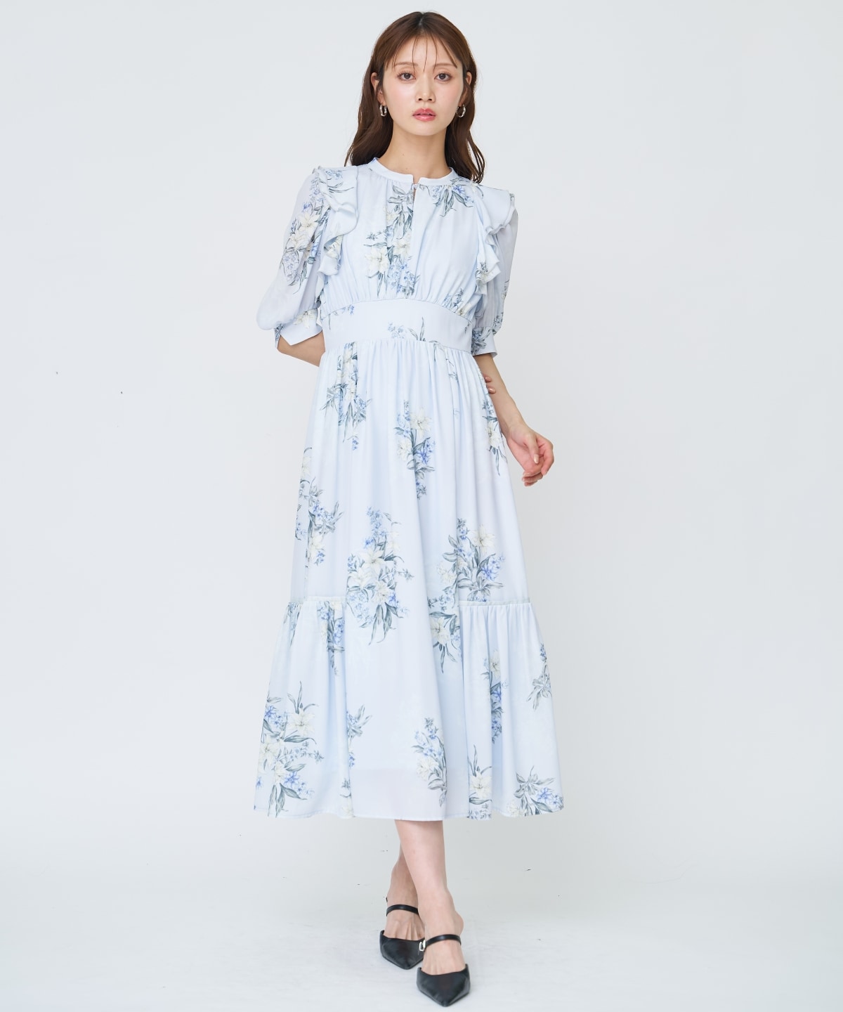 【先行予約受付中】シャドーフラワーブーケワンピース