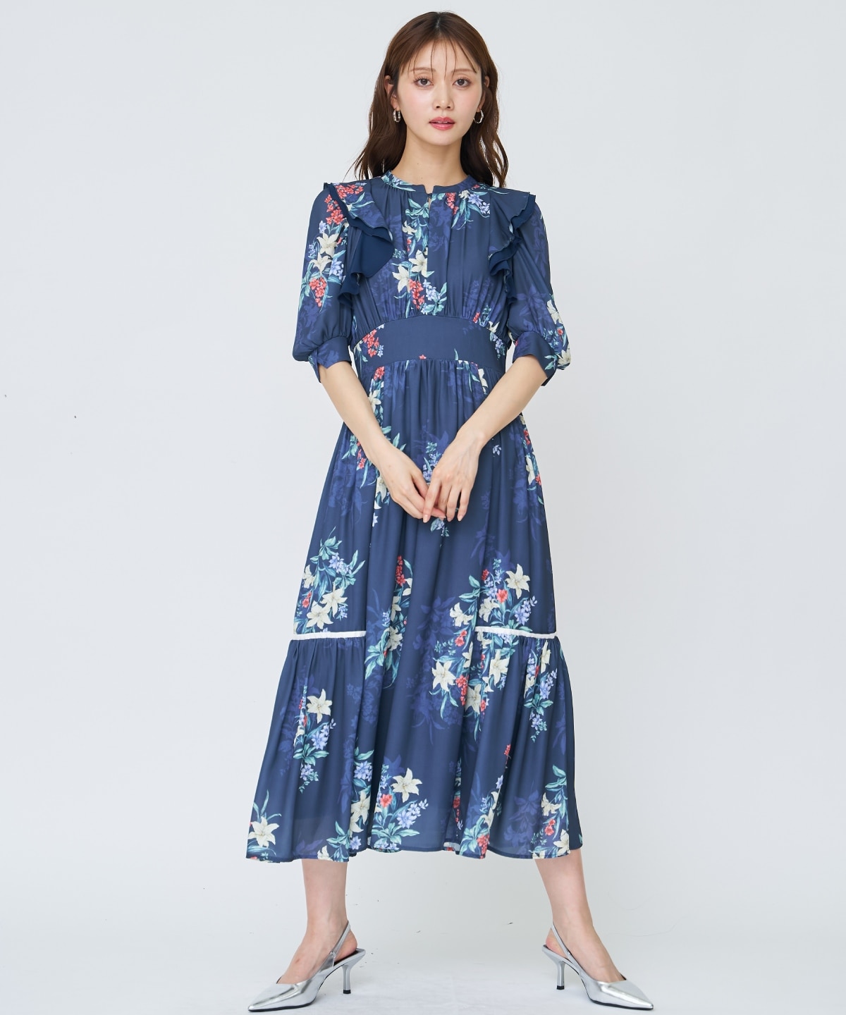 【先行予約受付中】シャドーフラワーブーケワンピース