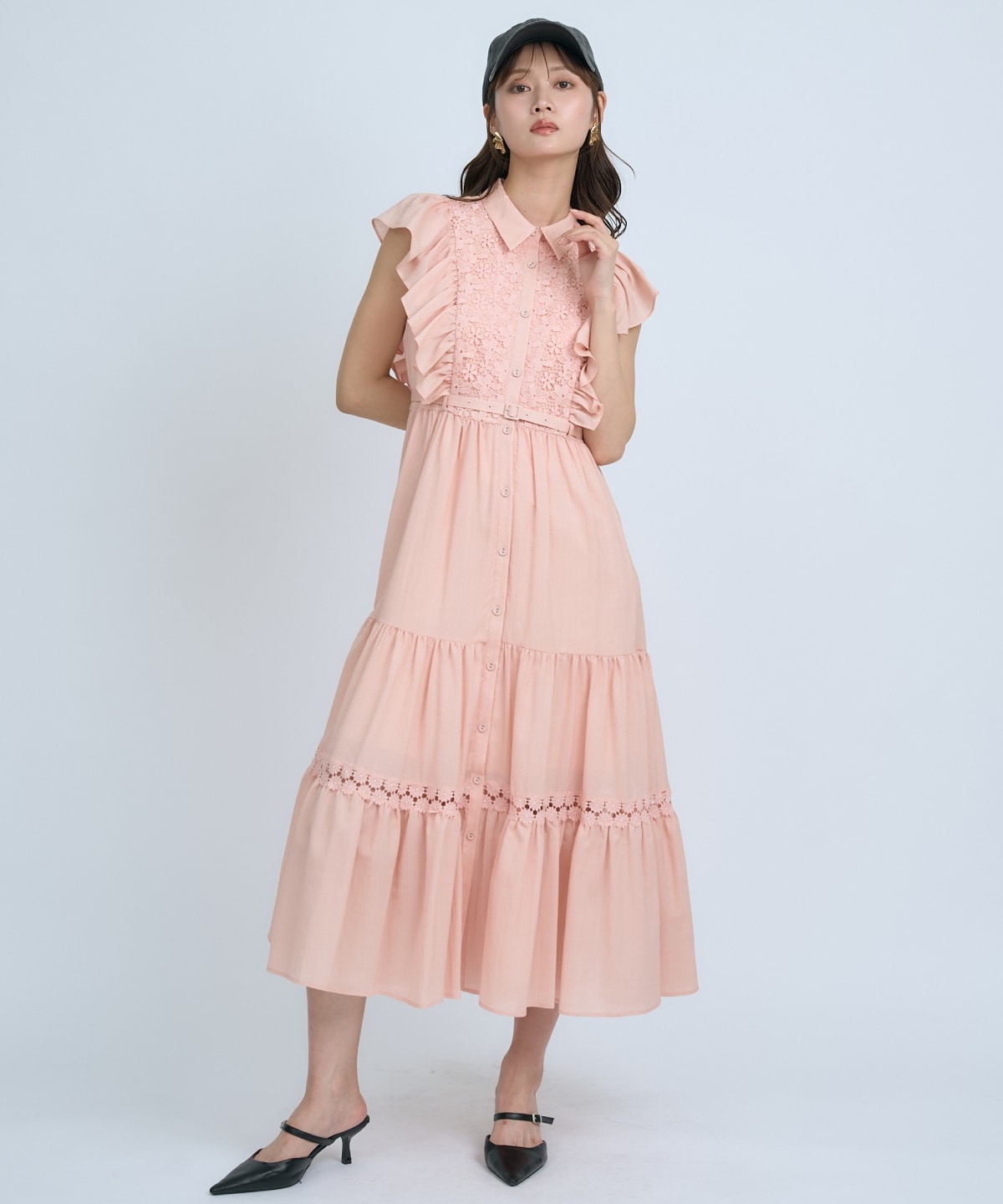 【先行予約受付中】レースフリルシャツワンピース
