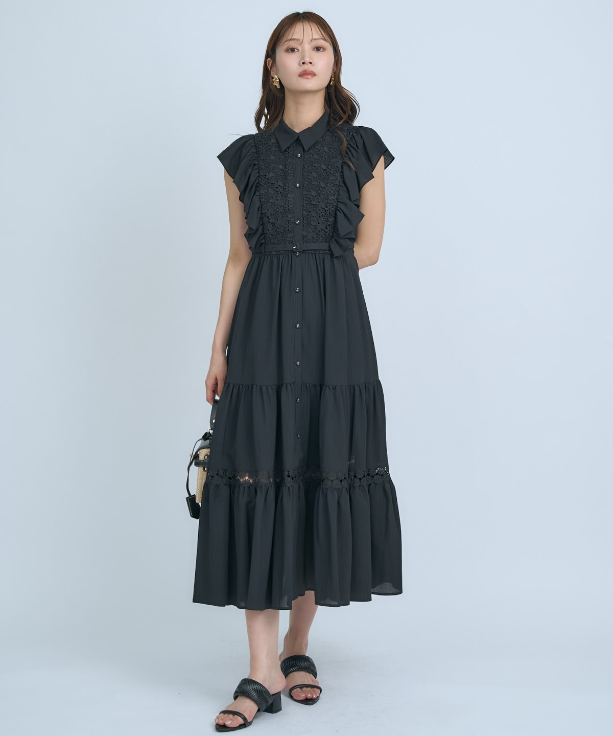 【先行予約受付中】レースフリルシャツワンピース