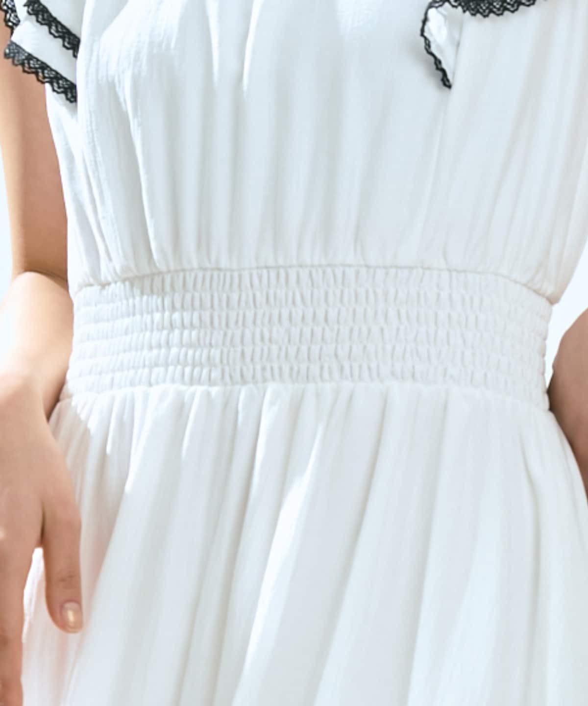 レーストリミングティアードワンピース