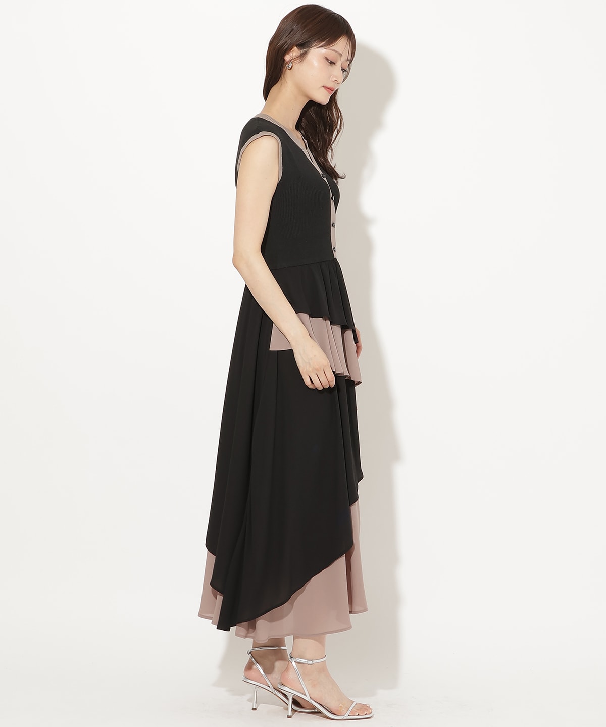 【EC先行/店舗8月8日(土)発売】アシメフリルドッキングワンピース