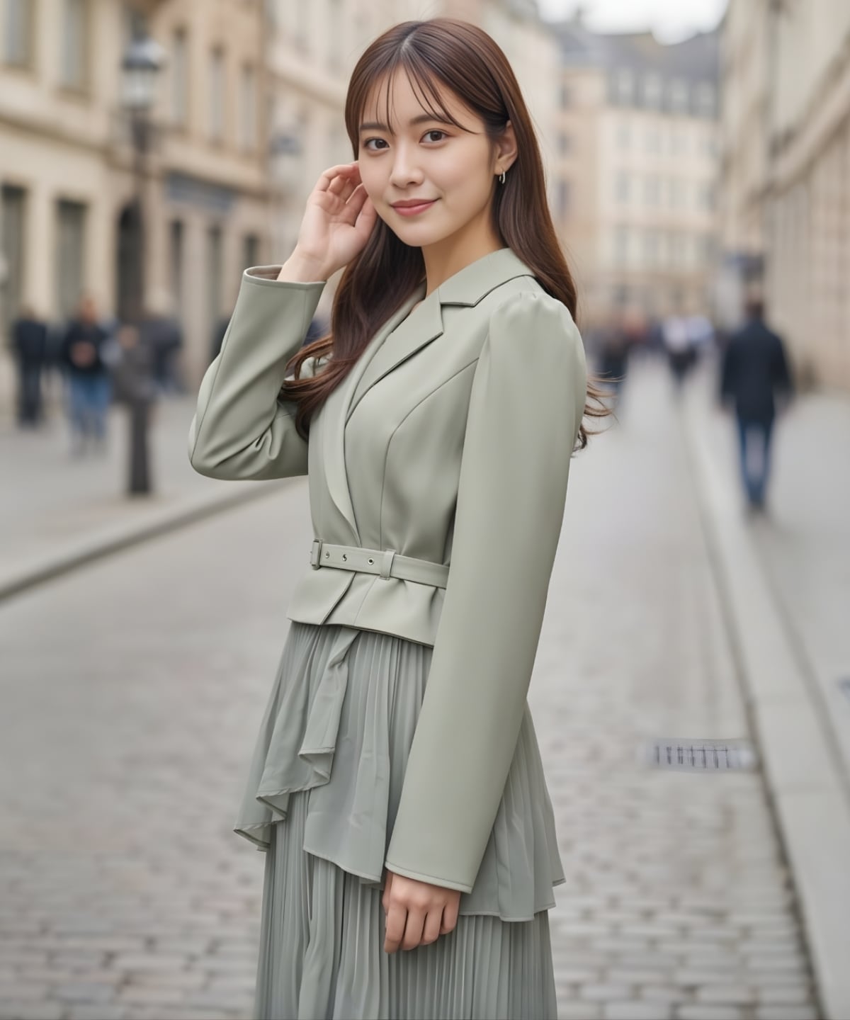 【先行予約受付中】ジャケットレイヤードプリーツワンピース