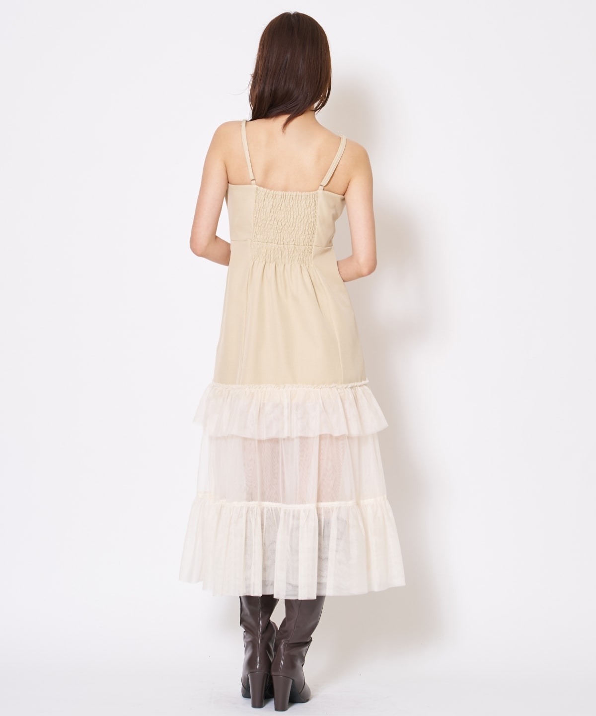 【先行予約受付中】ジャケット×シアーティアードワンピース