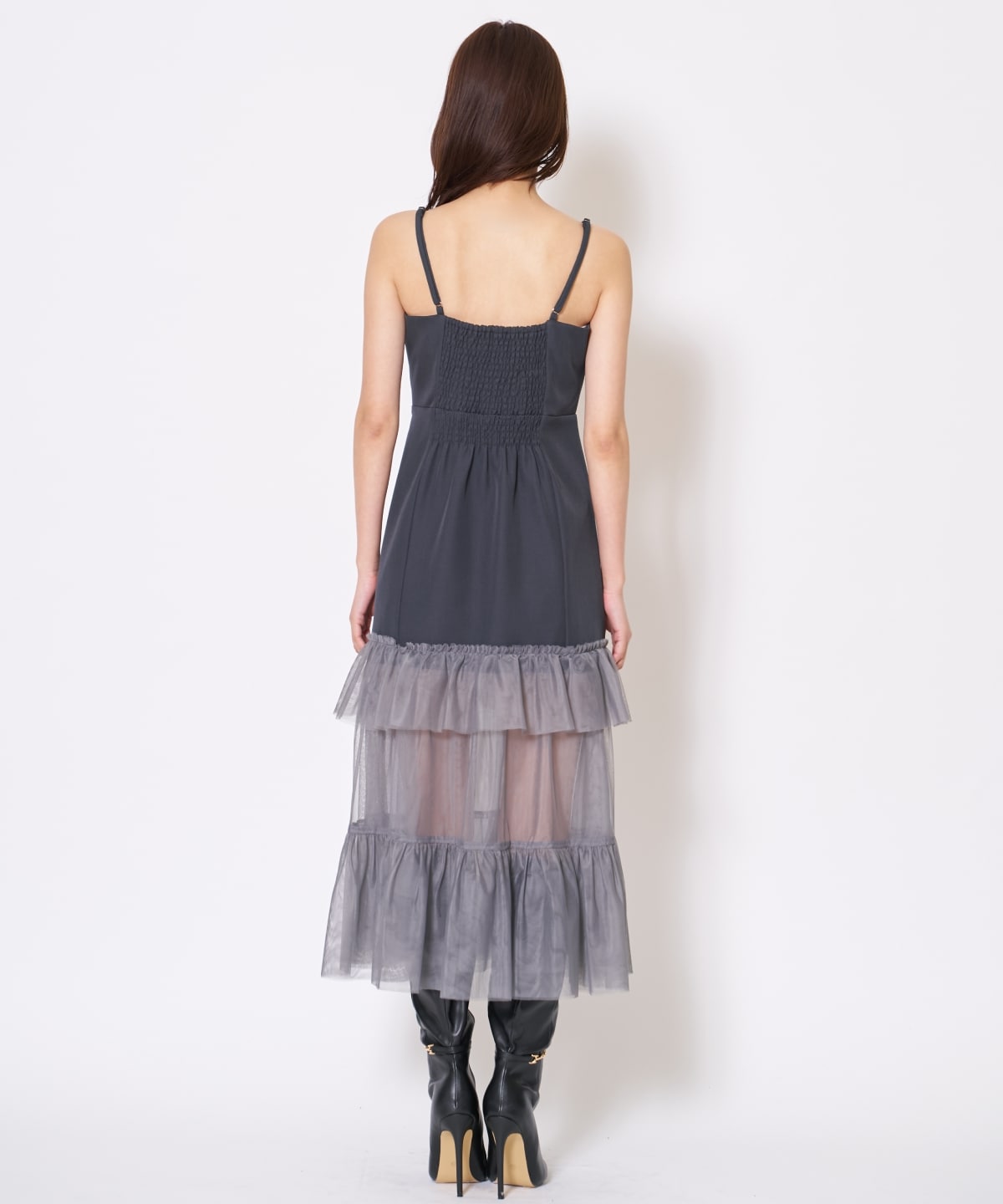 【先行予約受付中】ジャケット×シアーティアードワンピース