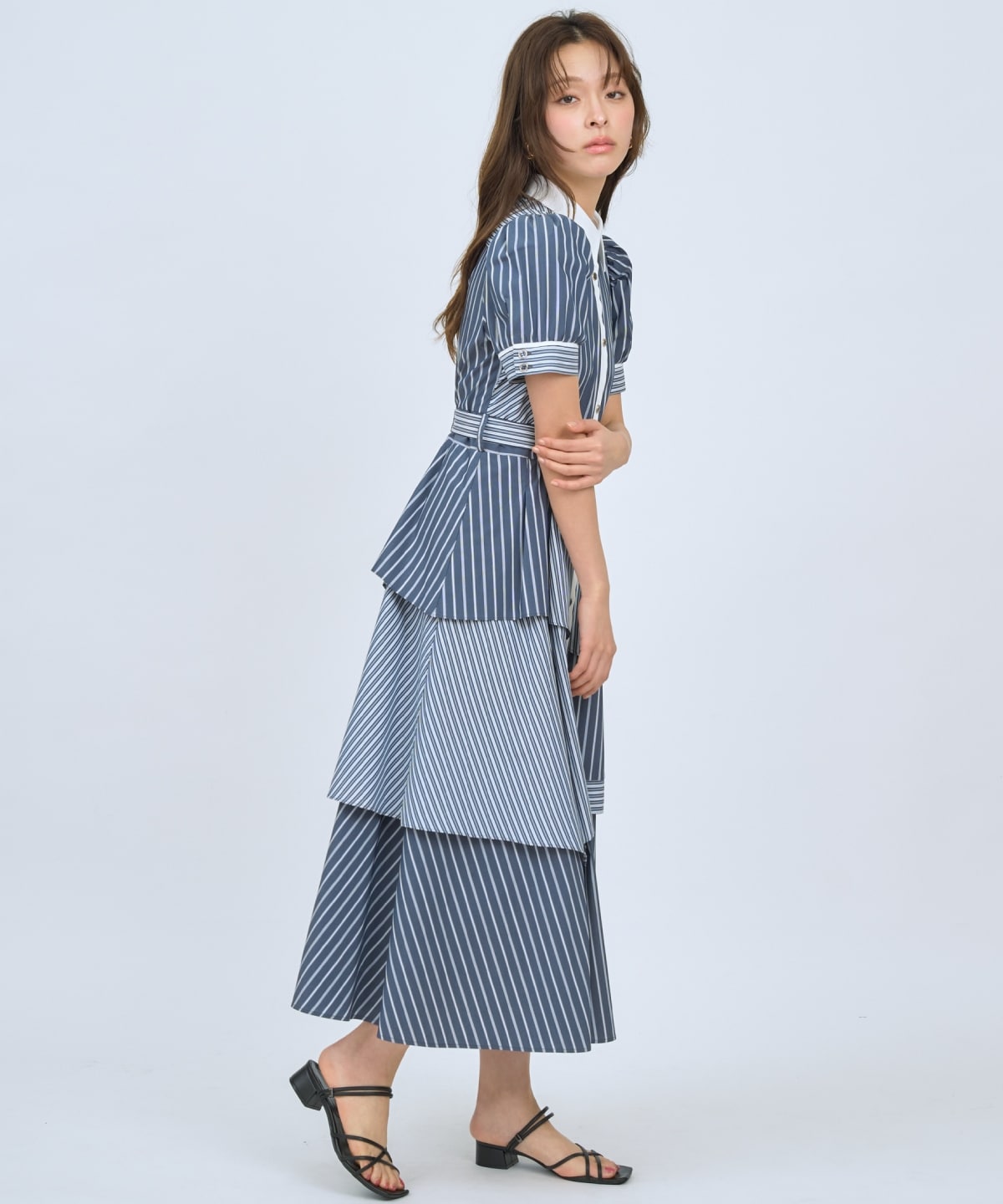 【先行予約受付中】マルチストライプシャツワンピース