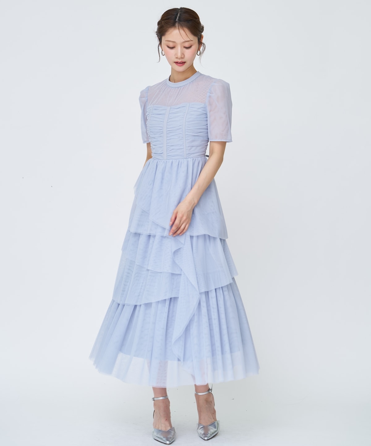 チュールギャザードレス