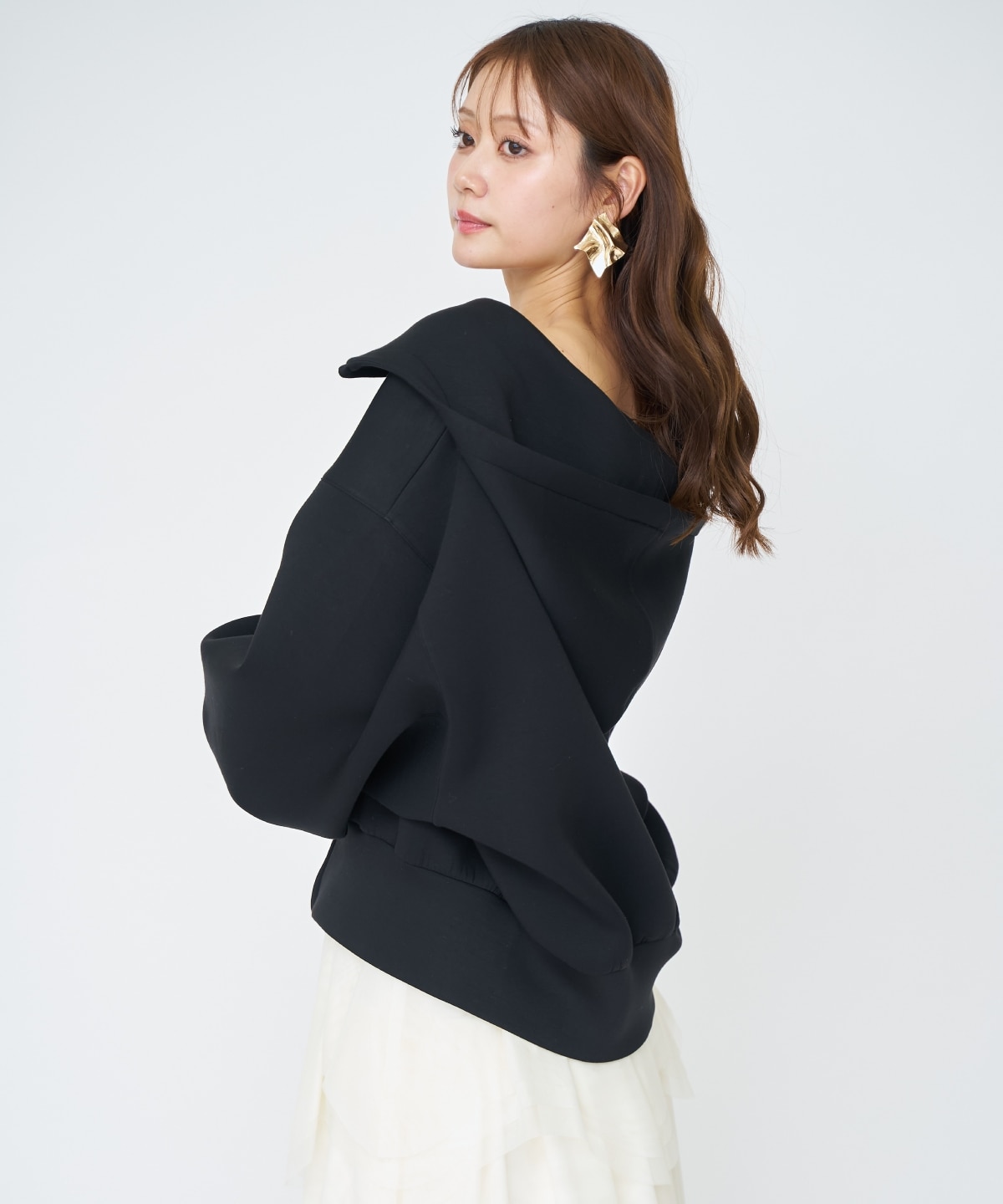 ロゴ刺繍ボンディングZIPパーカー