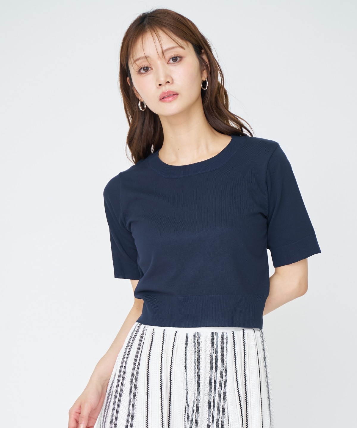 ケーブル編みカーディガンアンサンブル