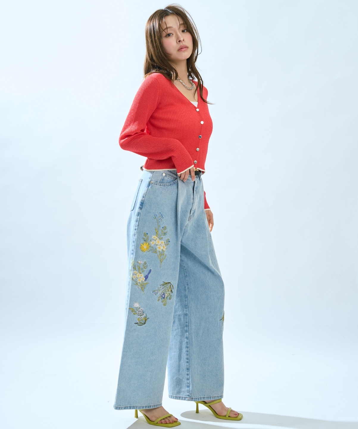 【5/14(木)一部店舗先行発売】シアーリブクロップドニットカーディガン