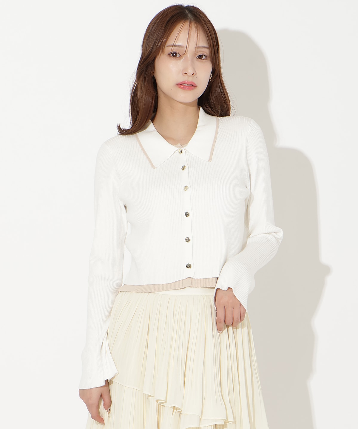 【先行予約受付中】襟付きレイヤード風カーディガン