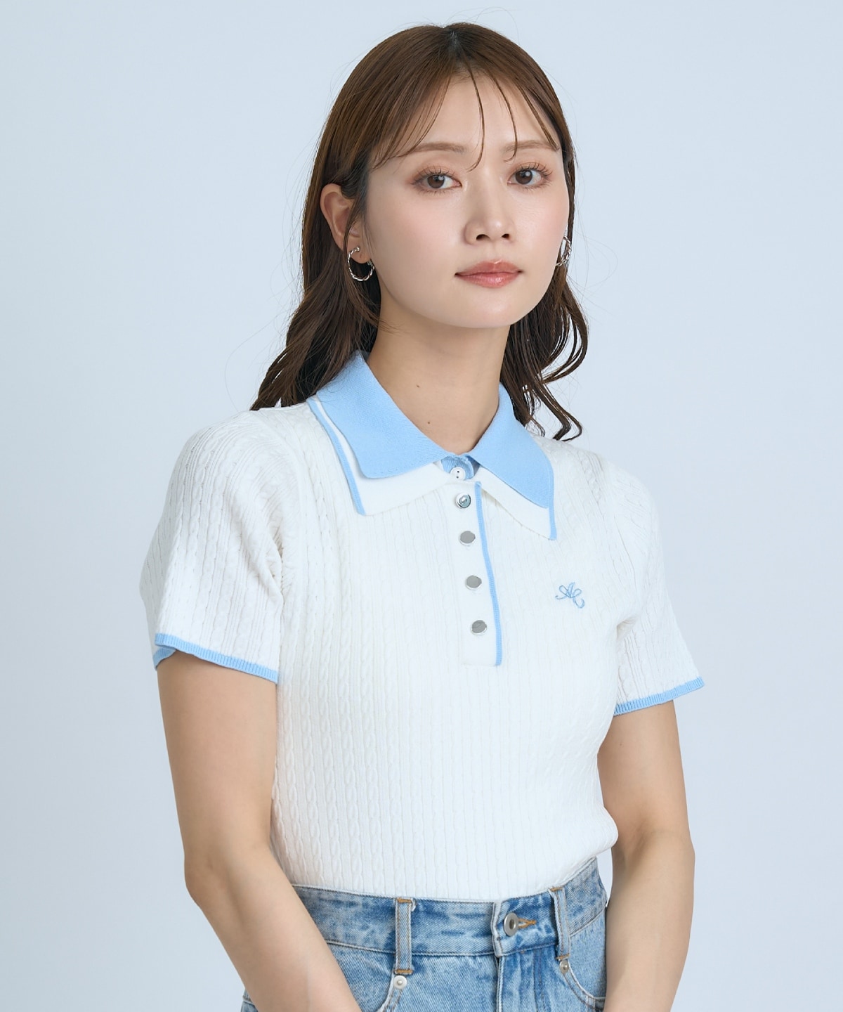 【先行予約受付中】ダブルカラーケーブルポロニット