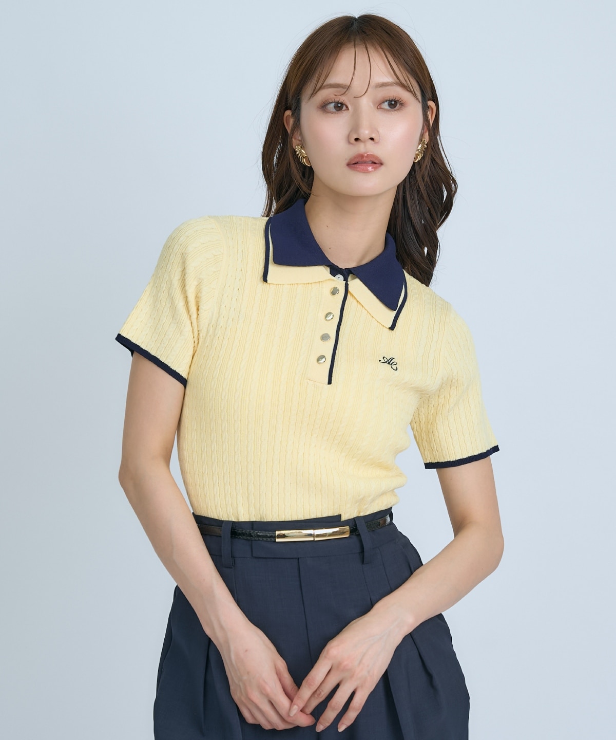 【先行予約受付中】ダブルカラーケーブルポロニット