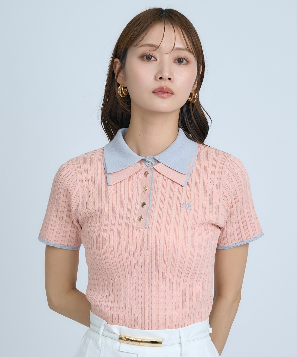 【先行予約受付中】ダブルカラーケーブルポロニット