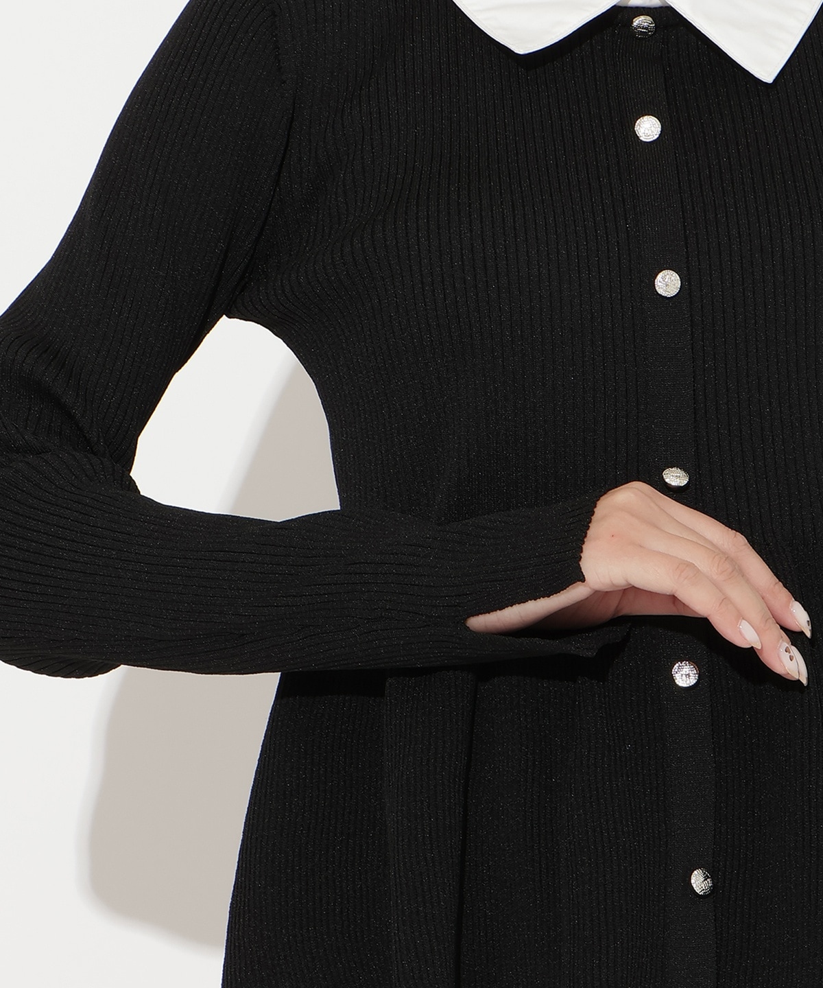 【先行予約受付中】シャツ襟付きペプラムニットプルオーバー