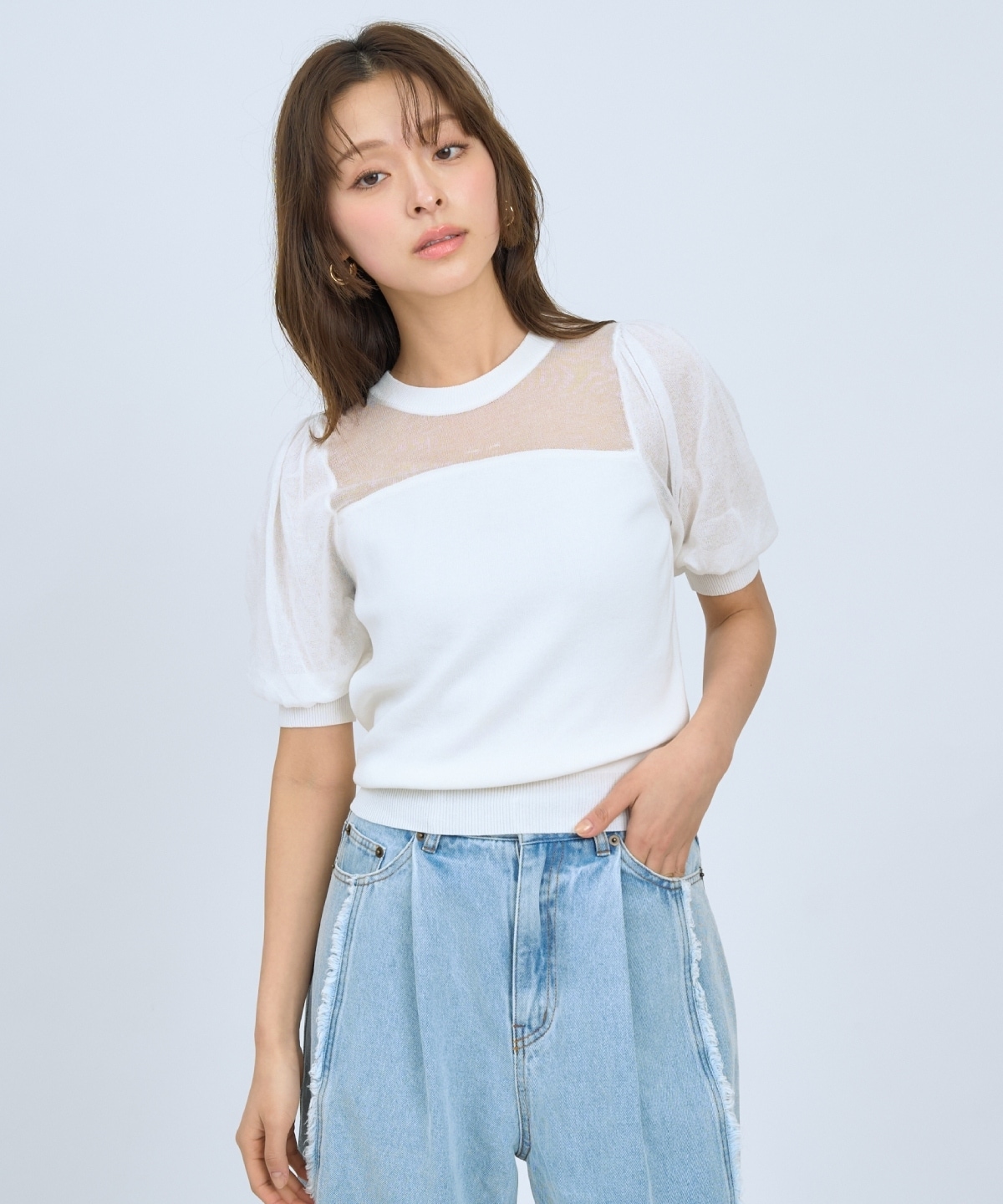 【先行予約受付中】シアーニットクルーネックプルオーバー