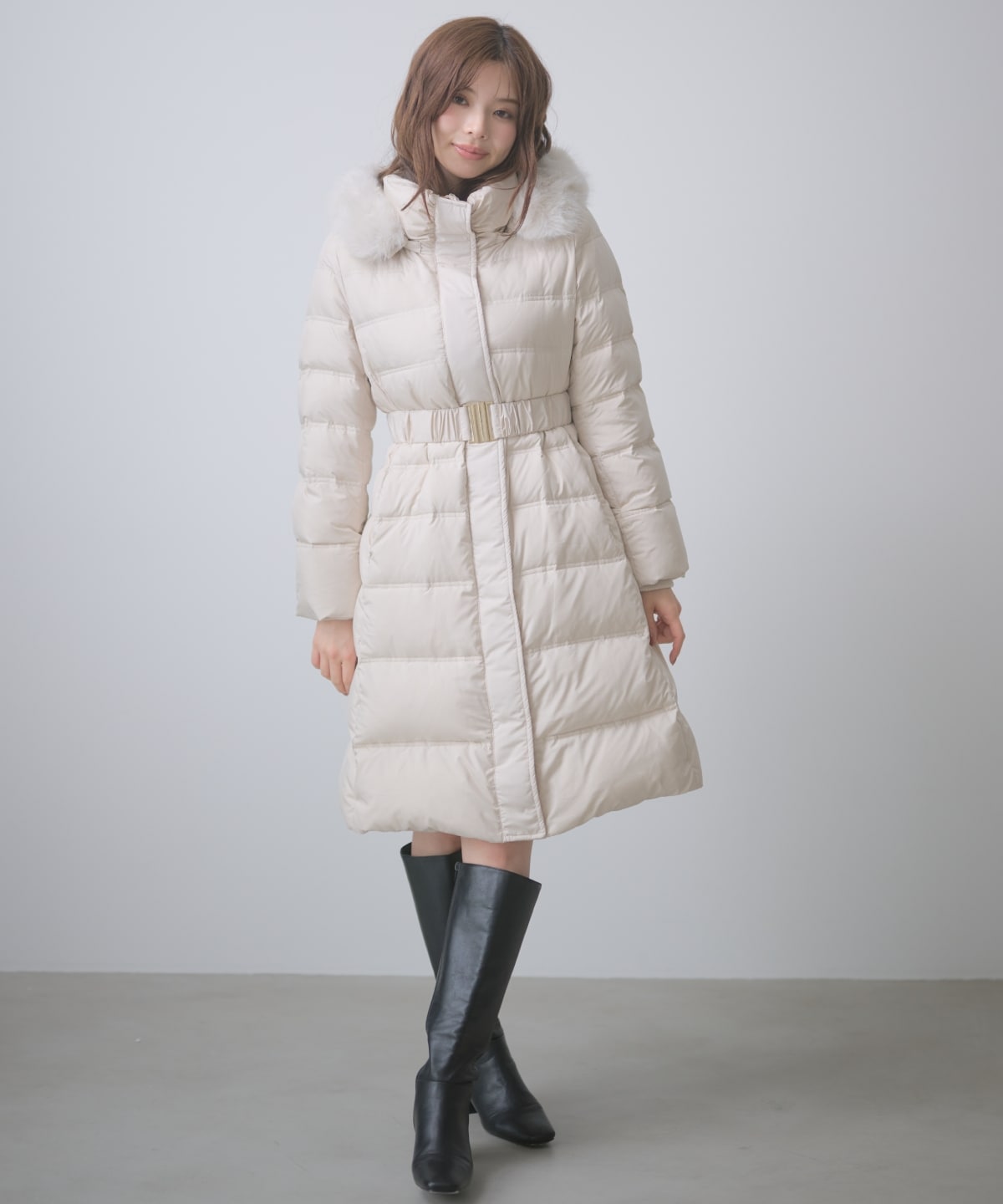 【9/10(木)10時 先行予約スタート】ベルト付きロングダウンコート