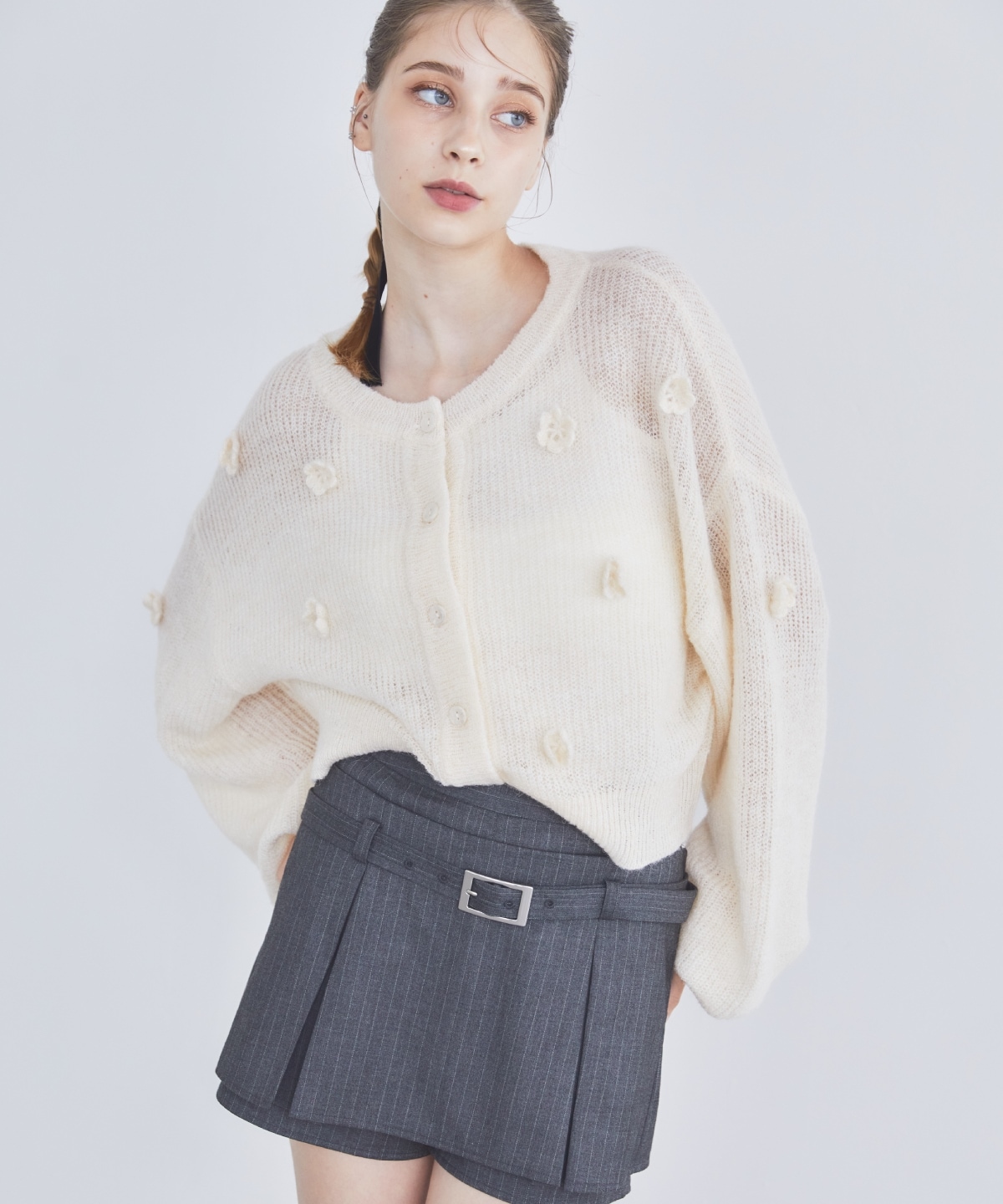 クロシェフラワーカーディガン