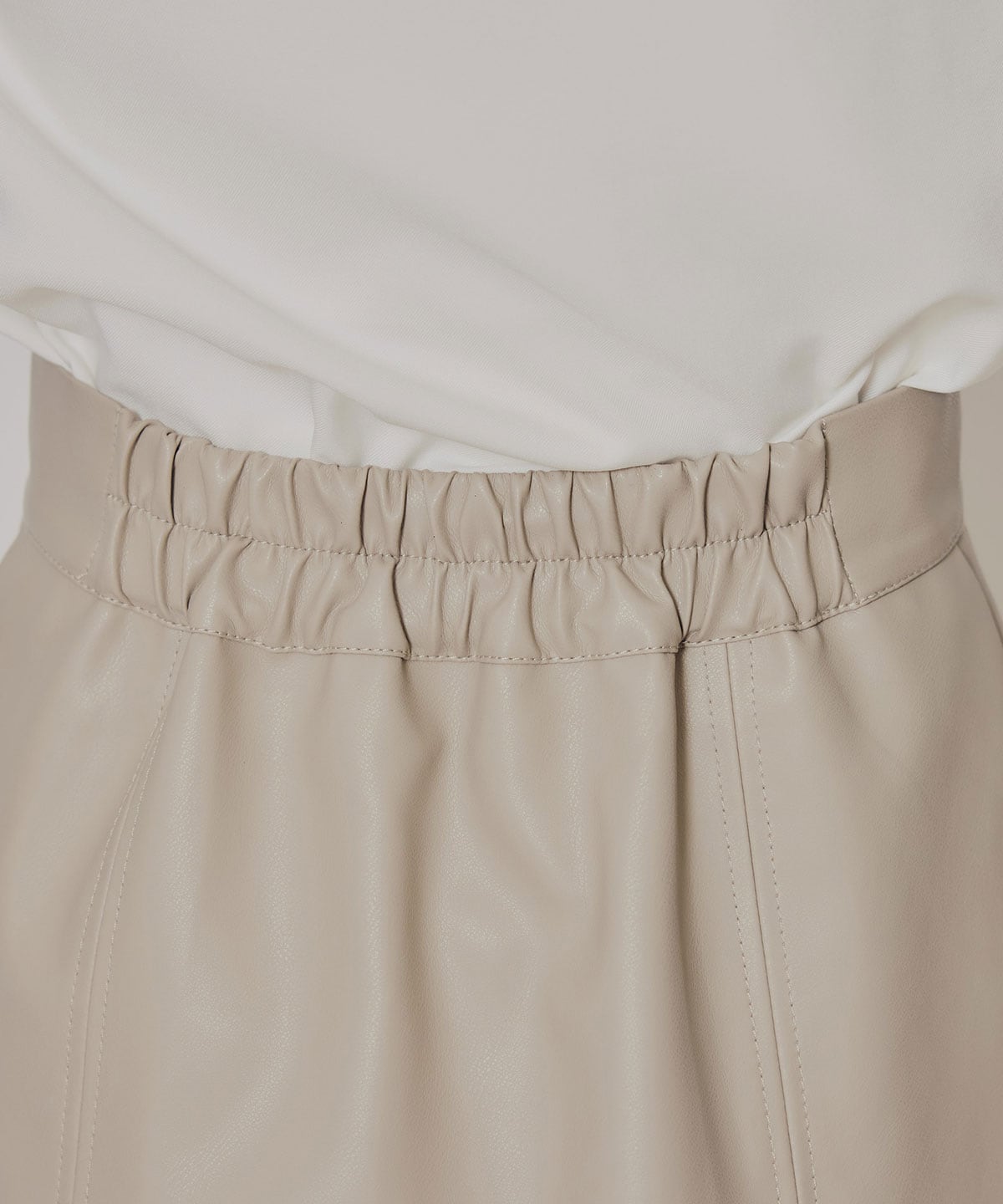 【セットアップ可能】フェイクレザーBOXプリーツミニスカート