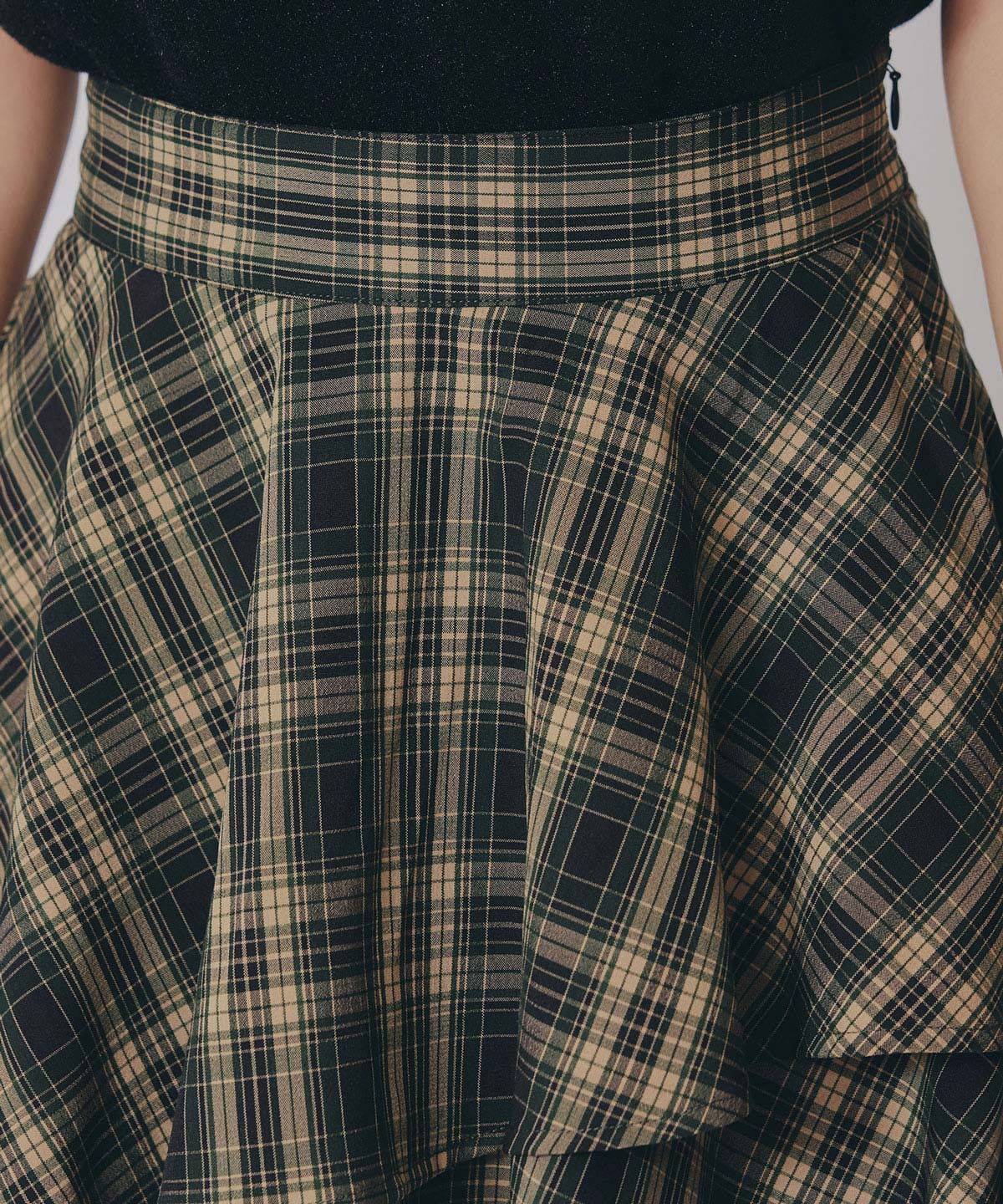 タータンチェックティアードスカート