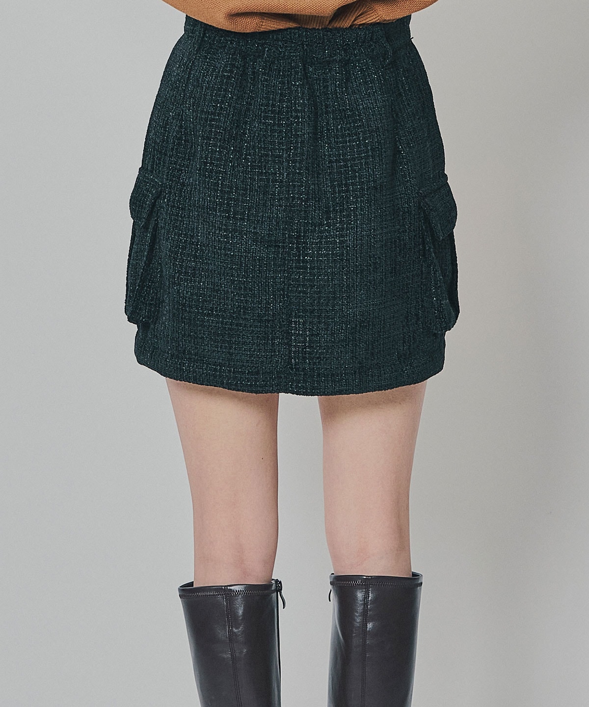 モールツイードカーゴミニスカート
