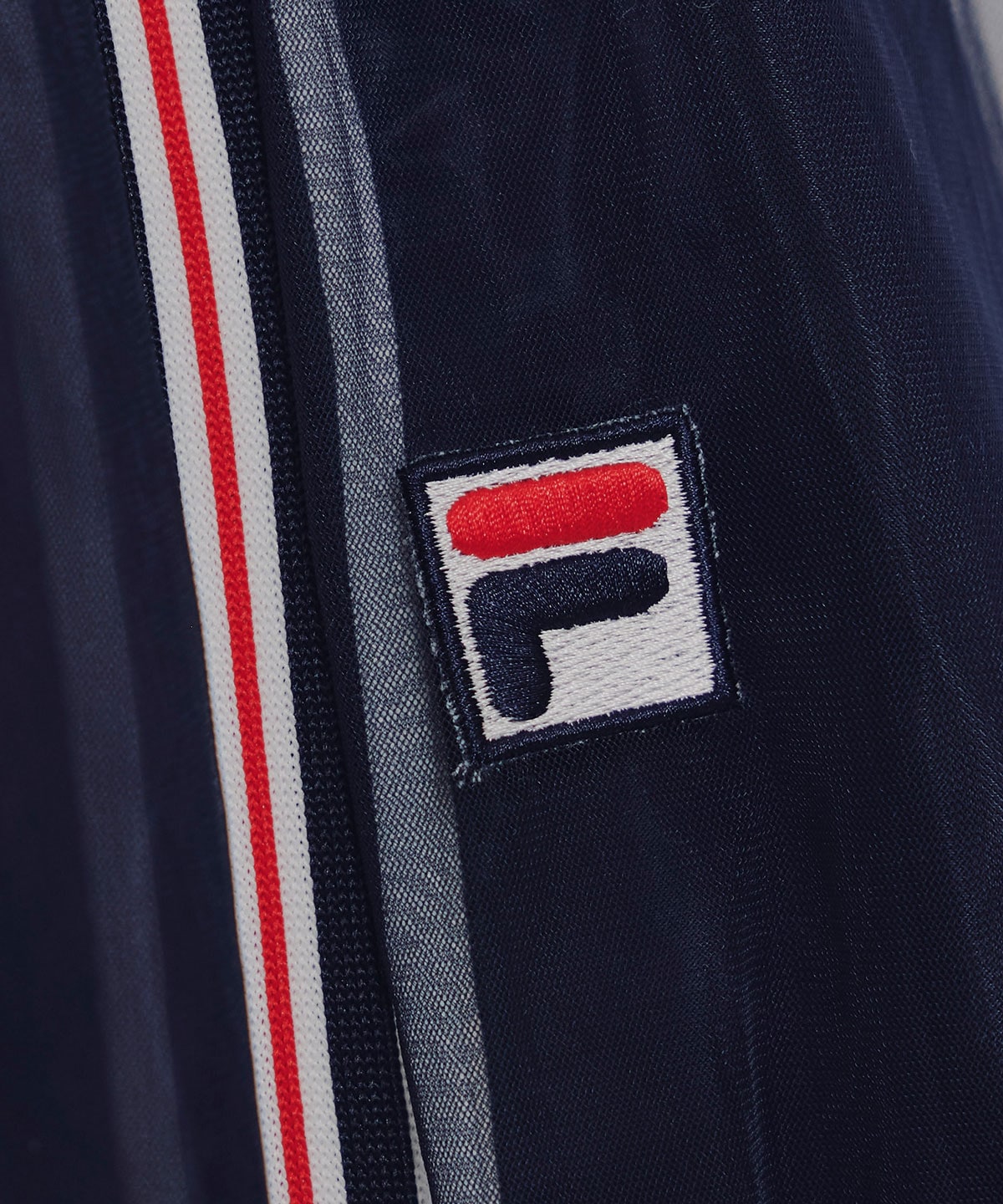 ［FILA×REDYAZEL］チュールレイヤードショートパンツ×トリコロールラインスリットロングスカート