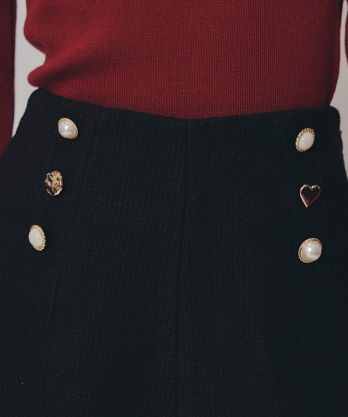 ハイウエストマルチボタンショートパンツ