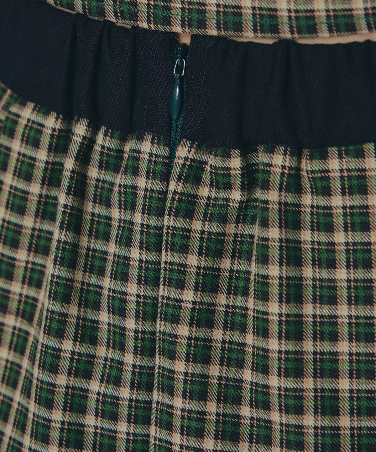 バイカラークラシックチェックブラウス×ミニスカートセットアップ