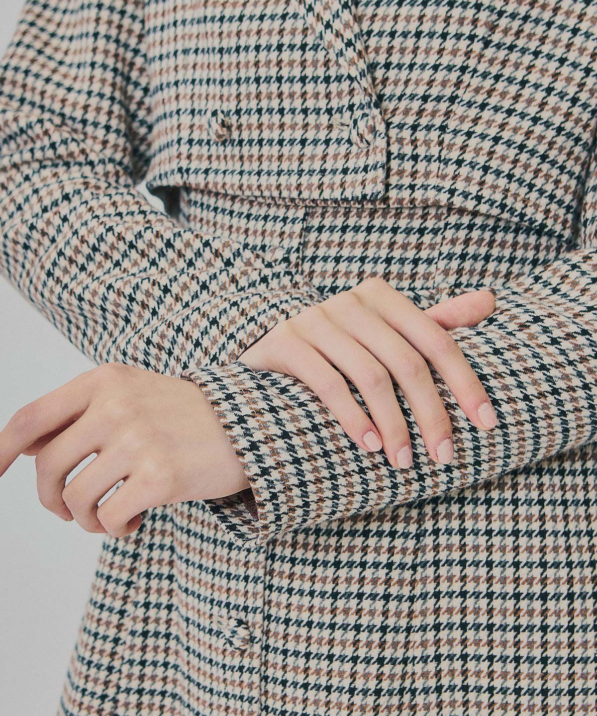 ハウンドトゥースショートジャケット×ミニワンピース