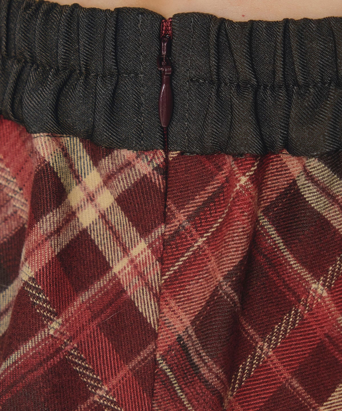 バイアスチェックショートブラウス×プリーツミニスカートセットアップ